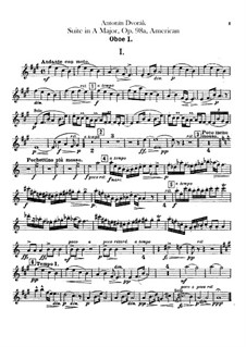 American Suite for Orchestra, B.190 Op.98b: Oboes parts by Antonín Dvořák