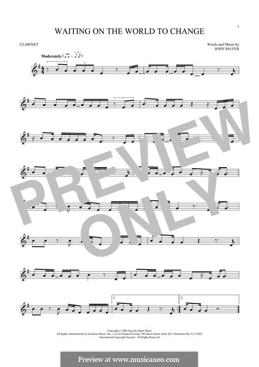 Waiting on the World to Change: For clarinet by John Mayer