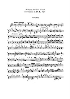 Serenade for Orchestra No.9 in D Major 'Posthorn', K.320: Violins I part by Wolfgang Amadeus Mozart
