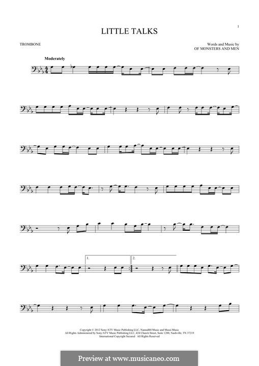 Little Talks (Of Monsters and Men): For trombone by Nanna Bryndis Hilmarsdottir, Ragnar Thorhallsson