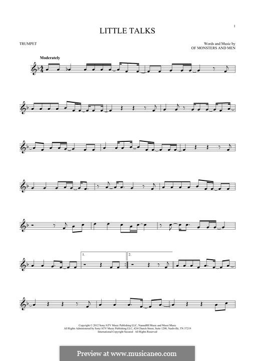 Little Talks (Of Monsters and Men): For trumpet by Nanna Bryndis Hilmarsdottir, Ragnar Thorhallsson