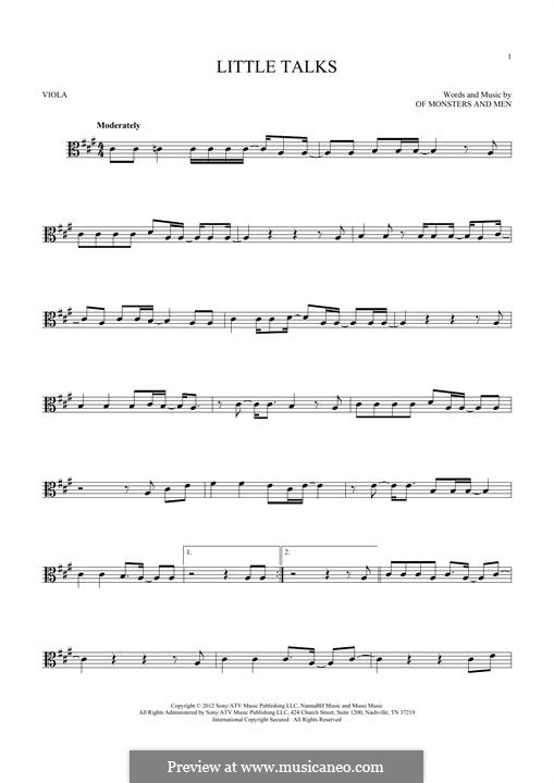 Little Talks (Of Monsters and Men): For viola by Nanna Bryndis Hilmarsdottir, Ragnar Thorhallsson