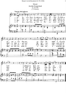 An die Einsamkeit, K.391 (340b): B flat Major by Wolfgang Amadeus Mozart