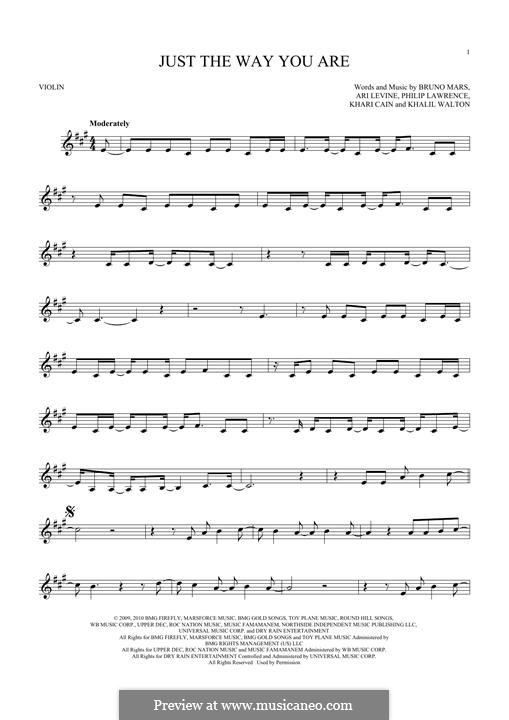 Instrumental version: For violin by Ari Levine, Khalil Walton, Khari Cain, Bruno Mars, Philip Lawrence
