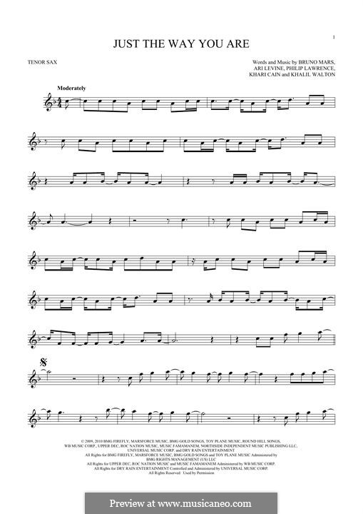 Instrumental version: For tenor saxophone by Ari Levine, Khalil Walton, Khari Cain, Bruno Mars, Philip Lawrence