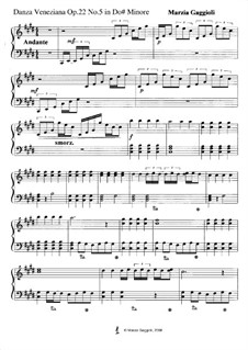 Danza Venezianas, Op.22: Danza Veneziana No.5 in Do Diesis Minore by Marzia Gaggioli