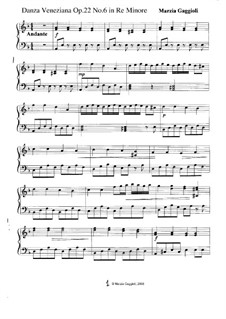 Danza Venezianas, Op.22: Danza Veneziana No.6 in Re Minore by Marzia Gaggioli