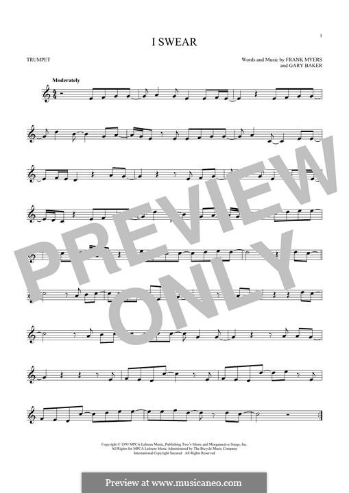 I Swear: For trumpet by Frank J. Myers, Gary Baker