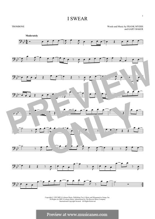 I Swear: For trombone by Frank J. Myers, Gary Baker