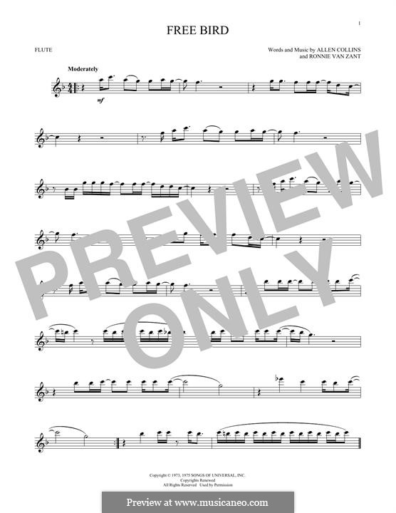 Free Bird (Lynyrd Skynyrd): For flute by Allen Collins, Ronnie Van Zant