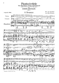 Fantastic Pieces for Piano Trio, Op.88: Full score by Robert Schumann