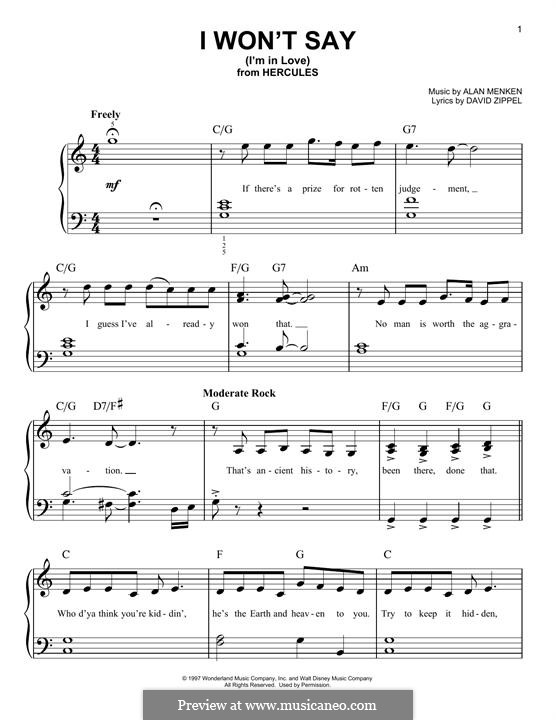 orquesta cúbico inercia I Won't Say (I'm in Love) from Hercules by A. Menken on MusicaNeo