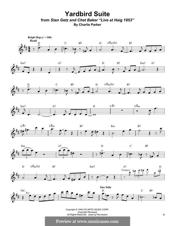 Yardbird Suite: For tenor saxophone by Charlie Parker