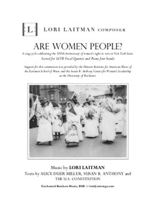 Are Women People?: Priced for 7 copies of the score by Lori Laitman