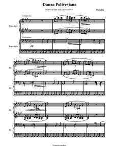 Polovtsian Dances: Andantino, for piano four hands by Alexander Borodin