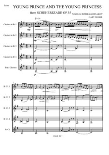 Fragments: Movement III, for clarinets quintet by Nikolai Rimsky-Korsakov