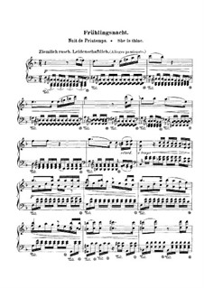 No.12 Frühlingsnacht (Spring Night): For piano by Robert Schumann