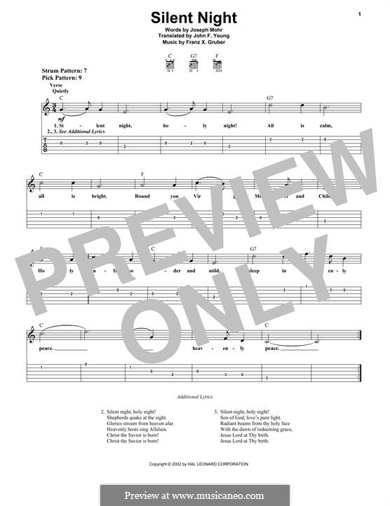 Guitar version: For a single performer by Franz Xaver Gruber