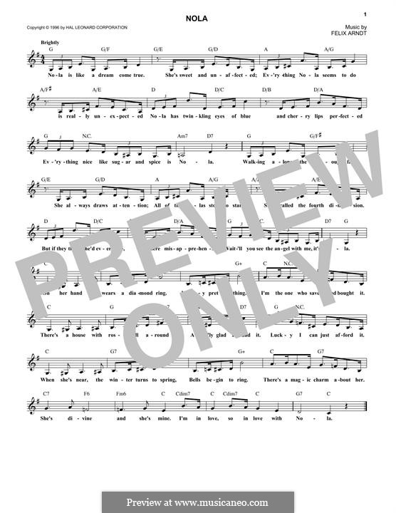Nola: Melody line by Felix Arndt