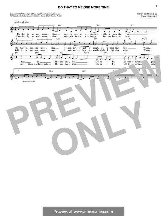 Do That To Me One More Time (The Captain & Tennille): Melody line by Toni Tennille
