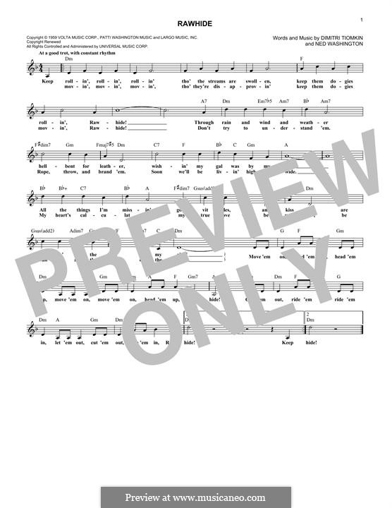 Rawhide (The Blues Brothers): Melody line by Dimitri Tiomkin