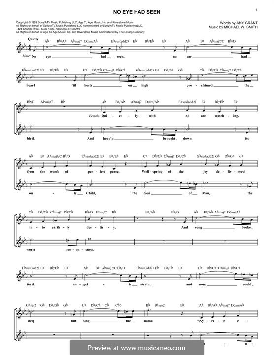 No Eye Had Seen by M.W. Smith sheet music on MusicaNeo