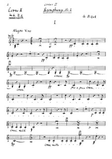 Symphony No.1 in C Major: French horn II part by Georges Bizet