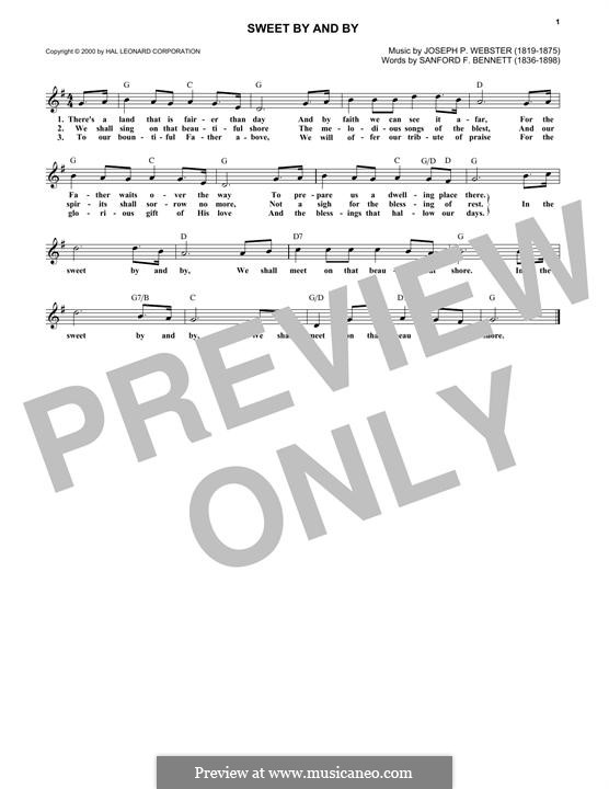 Sweet By and By: Melody line by Joseph Philbrick Webster