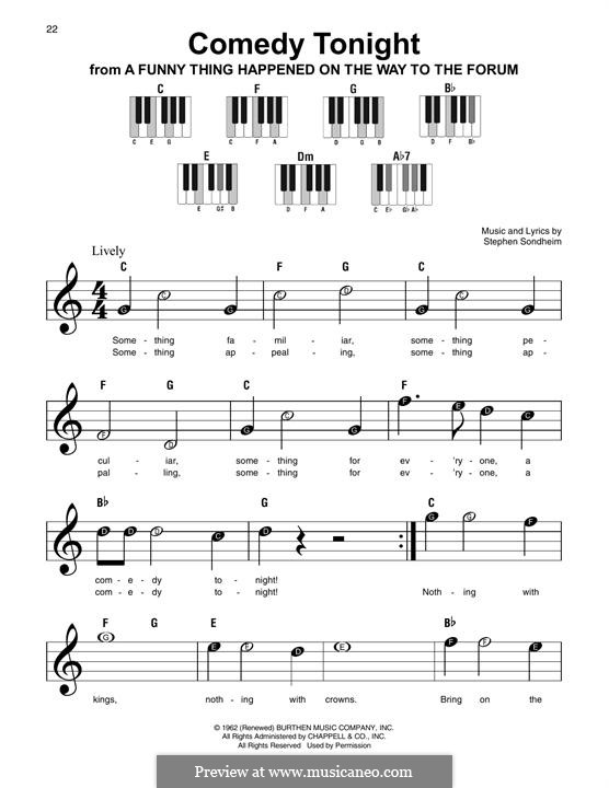 Comedy Tonight: Melody line by Stephen Sondheim