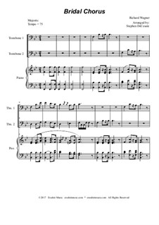 Bridal Chorus: Trombone duet - piano accompaniment by Richard Wagner