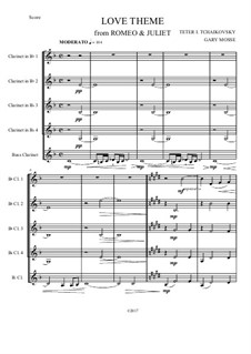 Love Theme: Arrangement for clarinets quartet by Pyotr Tchaikovsky