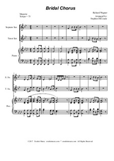 Bridal Chorus: Duet for soprano and tenor saxophone - piano accompaniment by Richard Wagner