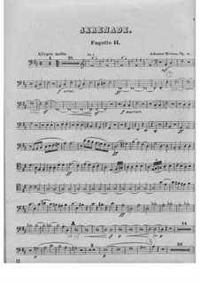Serenade No.1 in D Major, Op.11: Bassoon II part by Johannes Brahms