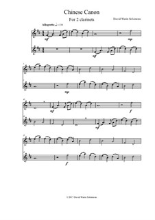 Chinese canon: For two clarinets by David W Solomons