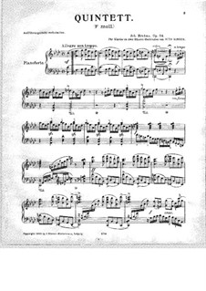 Piano Quintet in F Minor, Op.34: Version for piano by Johannes Brahms