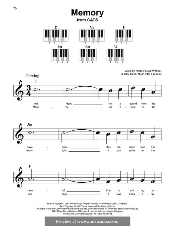 Vocal version: Melody line by Andrew Lloyd Webber