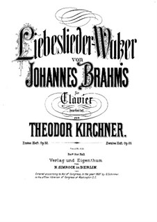 Love Song Waltzes and New Love Song Waltzes, Op.52a, 65a: Love Song Waltzes and New Love Song Waltzes by Johannes Brahms