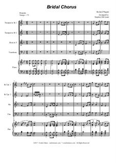 Bridal Chorus: For brass quartet - piano accompaniment by Richard Wagner