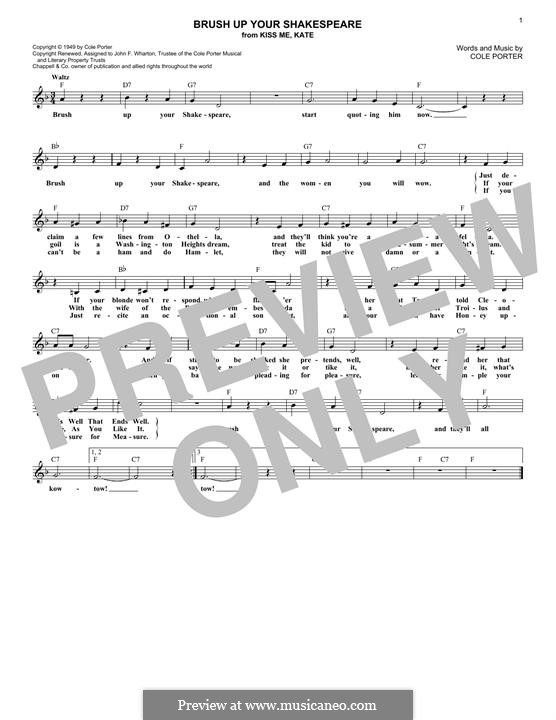 Brush Up Your Shakespeare by C. Porter sheet music on MusicaNeo