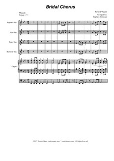 Bridal Chorus: For saxophone quartet - organ accompaniment by Richard Wagner