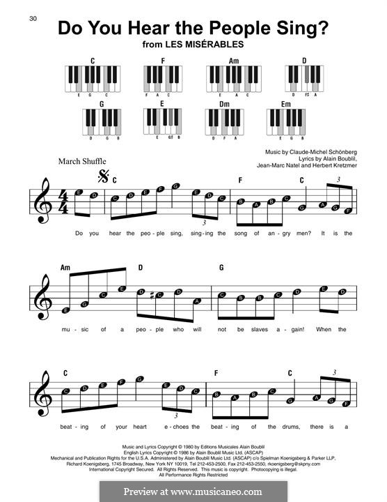 Do You Hear the People Sing: Melody line by Claude-Michel Schönberg