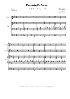 Chamber version: For string quartet and organ by Johann Pachelbel