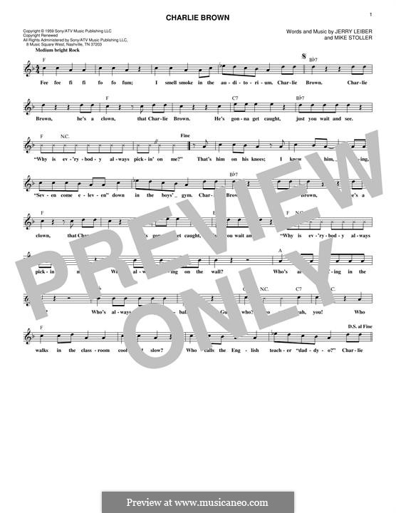 Charlie Brown (The Coasters) by J. Leiber, M. Stoller on MusicaNeo