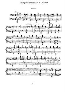 Dance No.6 in D Flat Major: First part, second part by Johannes Brahms