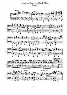 Dance No.10 in E Major: First part, Second part by Johannes Brahms