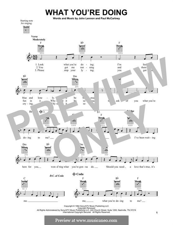 What You're Doing (The Beatles): For guitar with tab by John Lennon, Paul McCartney