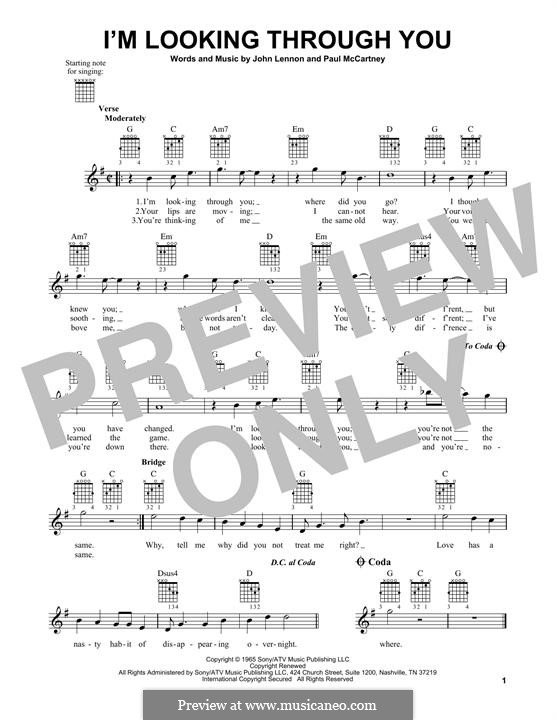 I'm Looking Through You (The Beatles): For guitar with tab by John Lennon, Paul McCartney