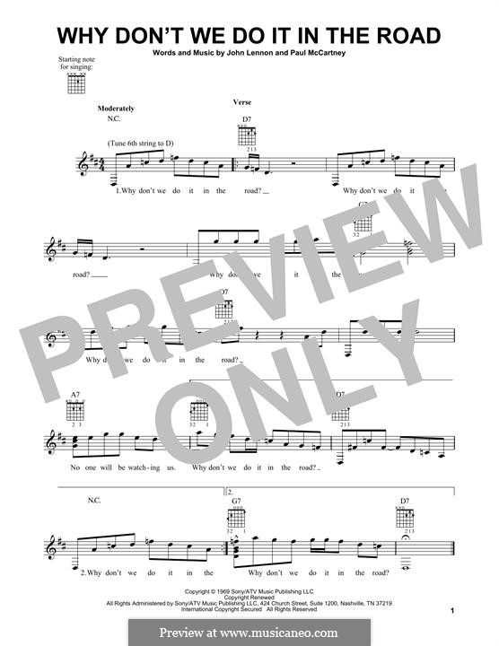 Why Don't We Do It in the Road (The Beatles): For guitar with tab by John Lennon, Paul McCartney