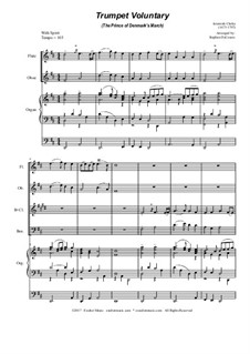 Prince of Denmark's March (Trumpet Voluntary): For woodwind quartet - organ accompaniment by Jeremiah Clarke