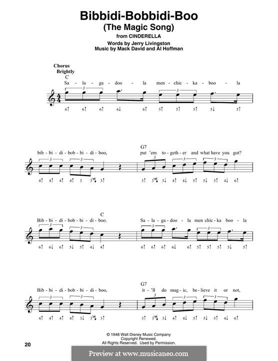 Bibbidi-Bobbidi-Boo (The Magic Song): For harmonica by Al Hoffman, Mack David